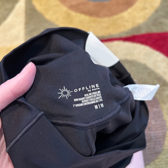 NWT Offline by Aerie Real Me Bike Short 7” Inseam Black Crossover Waistband M - Picture 7 of 8
